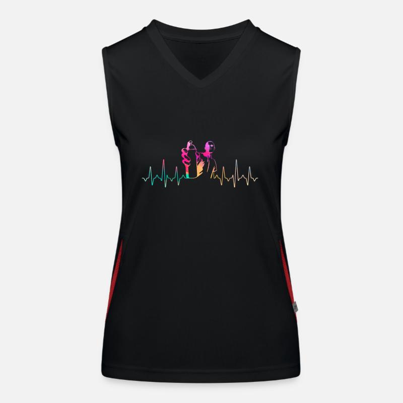 graffiti - Women's Functional Contrast Tank Top - black/red