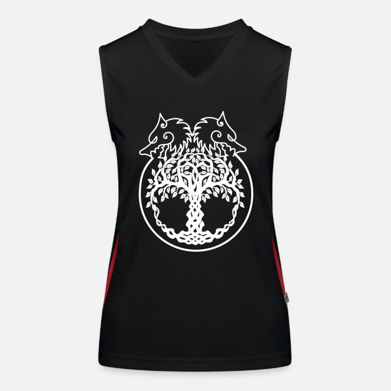 Celtic Irland Wikinger Keltisch Knoten Muster Baum Funktionelles Kontrast-Tank Top für Frauen