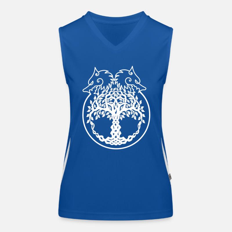 Celtic Ireland Viking Celtic Knot Pattern Tree Women's Functional Contrast Tank Top