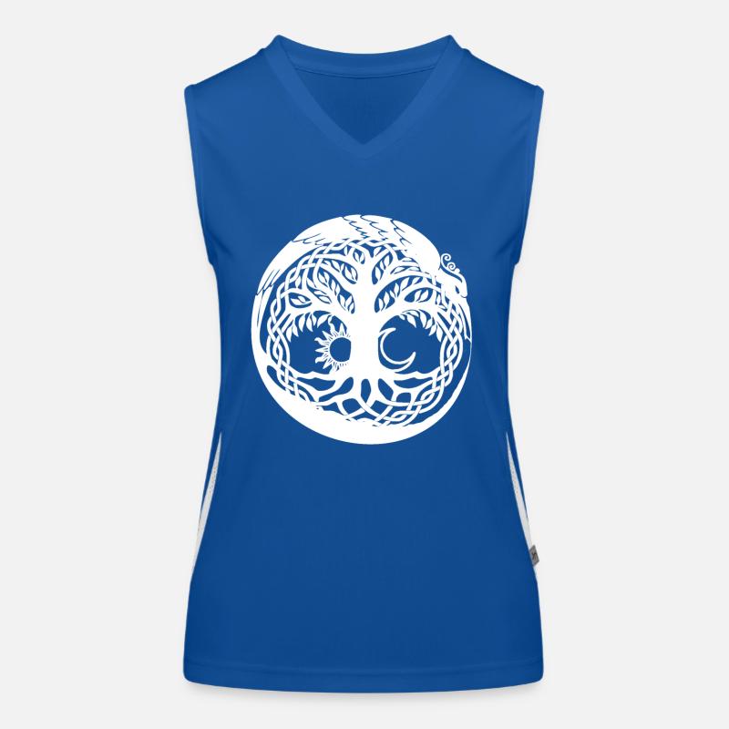 Celtic Ireland Viking Celtic Knot Pattern Tree Women's Functional Contrast Tank Top
