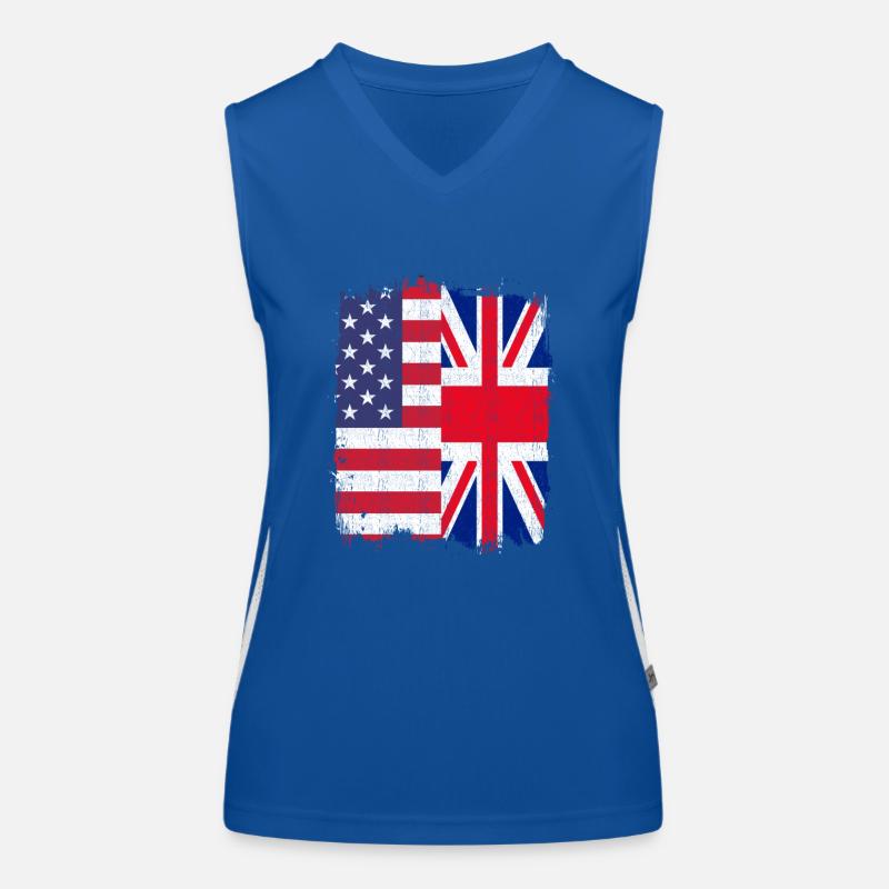 ROYAUME-UNI ÉTATS-UNIS Drapeau Débardeur respirant contrasté Femme
