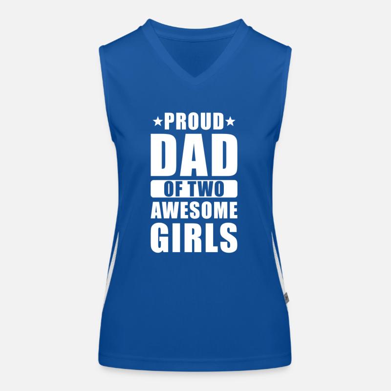 Proud dad two daughters Women's Functional Contrast Tank Top