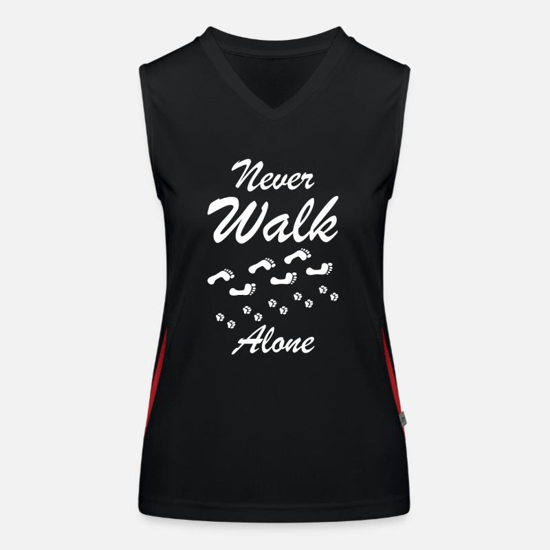 Never walk alone chien cadeau Débardeur respirant contrasté Femme