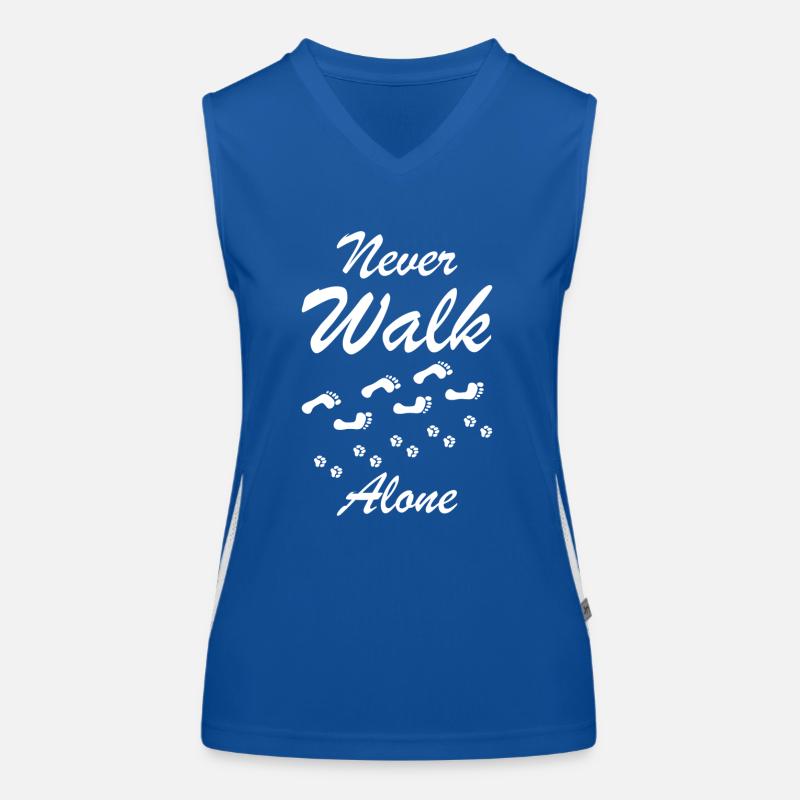 Never walk alone dog gift Women's Functional Contrast Tank Top