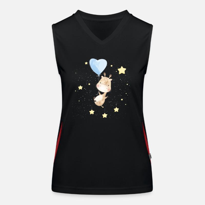 Adorable girafe dans l’espace Débardeur respirant contrasté Femme