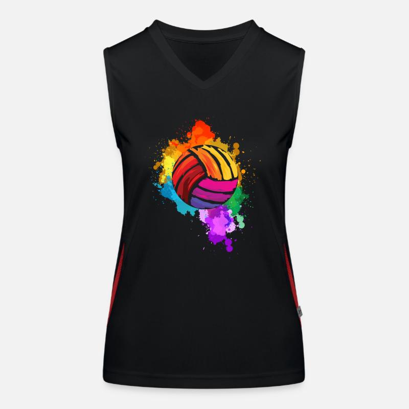 Volleyball Paint Splashes Women's Functional Contrast Tank Top