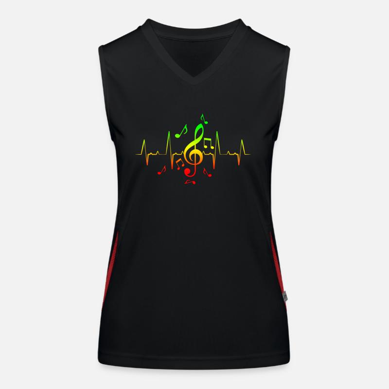 Reggae Musik Note Hearbeat Funktionelles Kontrast-Tank Top für Frauen