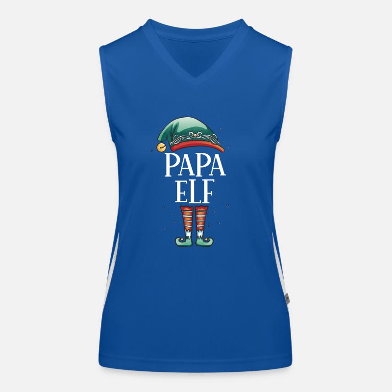 Weihnachten Partnerkostüm Papa Elf Elfe Elfen Funktionelles Kontrast-Tank Top für Frauen