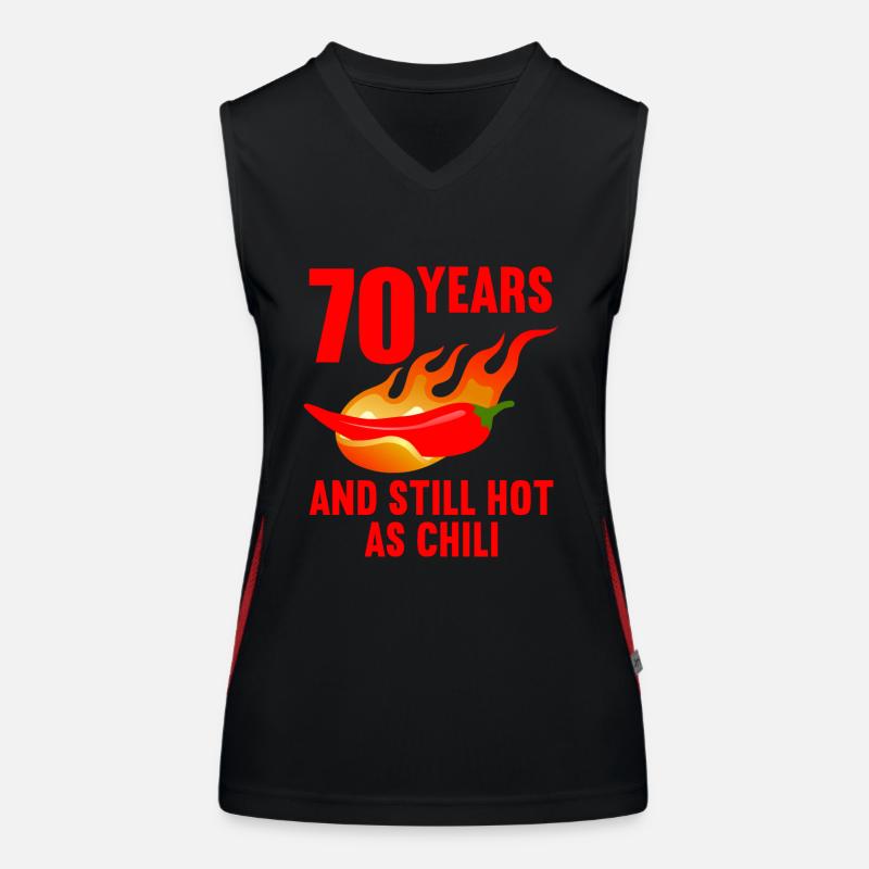 70 ans chaud comme chili 70e anniversaire Débardeur respirant contrasté Femme
