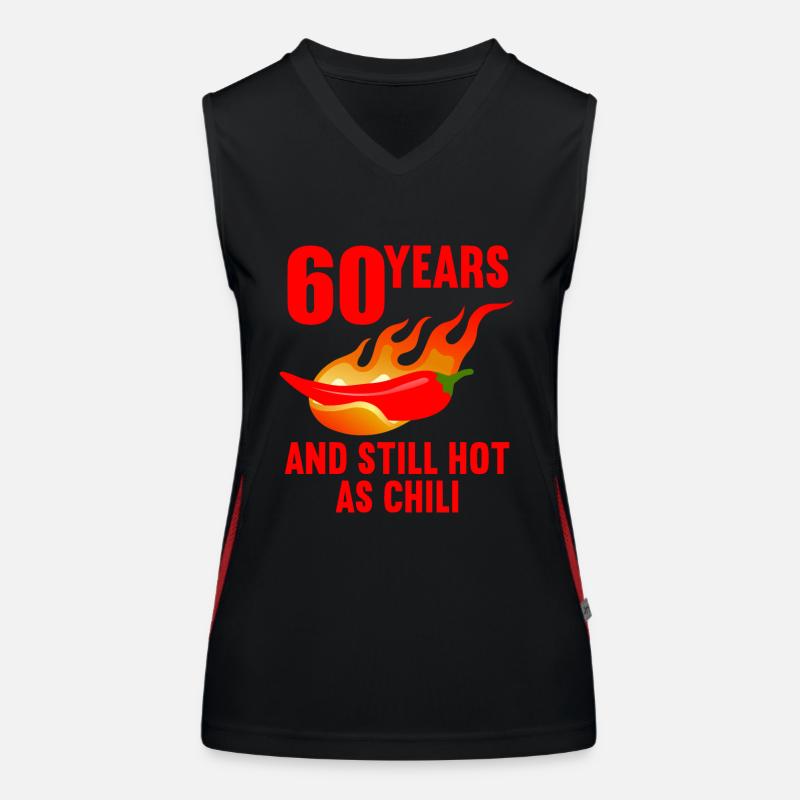 60 ans chaud comme chili 60e anniversaire Débardeur respirant contrasté Femme