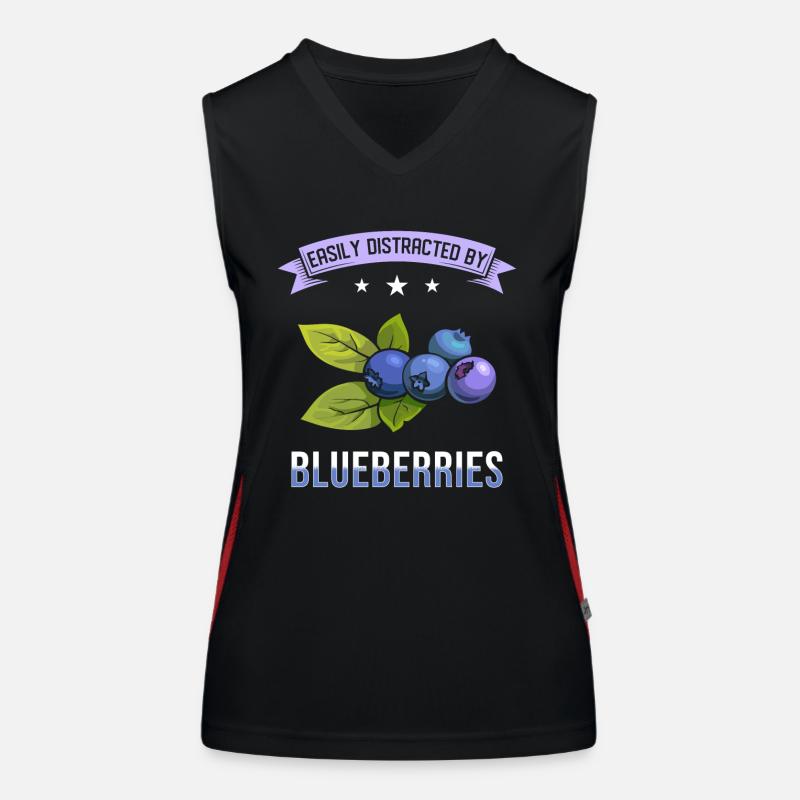 Blaubeeren Spruch Funktionelles Kontrast-Tank Top für Frauen