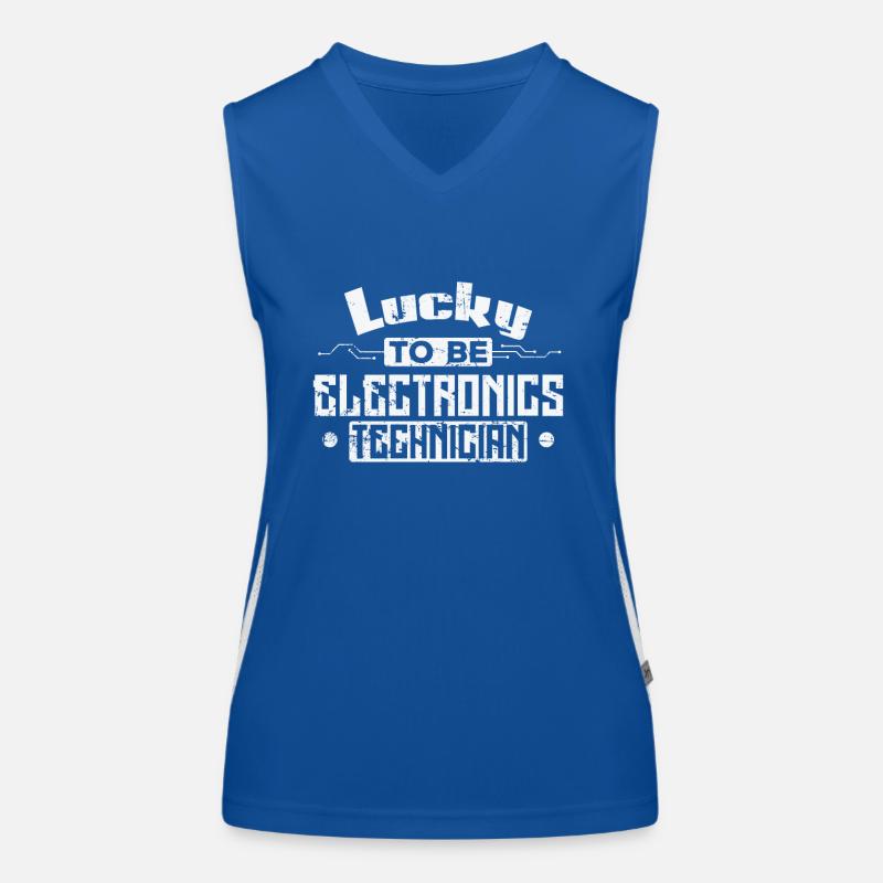 Lucky to be Electronics Technician Profession Women's Functional Contrast Tank Top