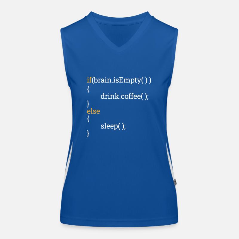 Programmeur Étudiant en informatique Tired Coffee C++ Débardeur respirant contrasté Femme