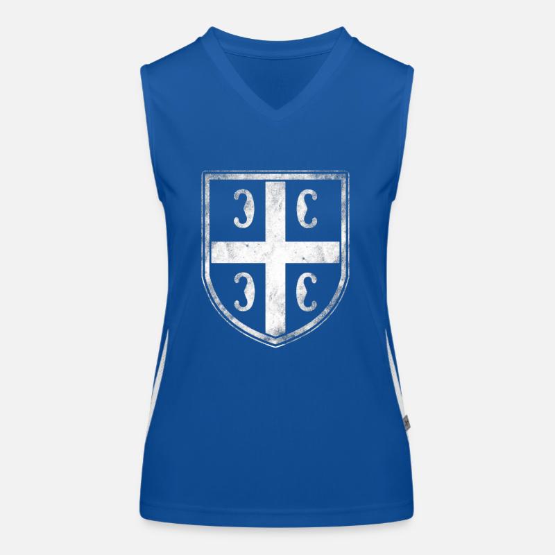 Serbien Wappen Funktionelles Kontrast-Tank Top für Frauen