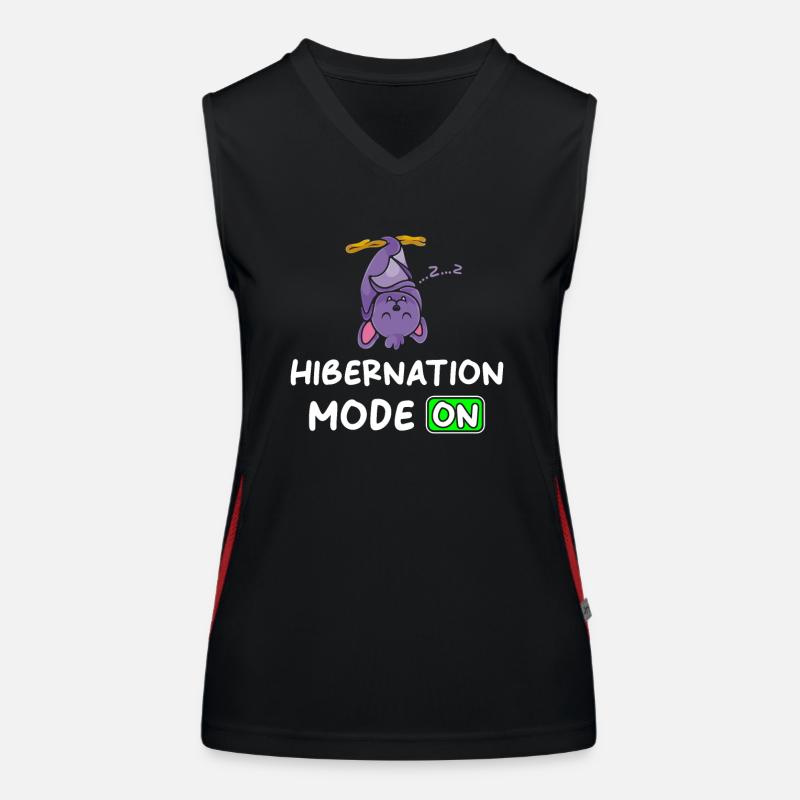 Winterschlaf Modus An mit Fledermaus Funktionelles Kontrast-Tank Top für Frauen