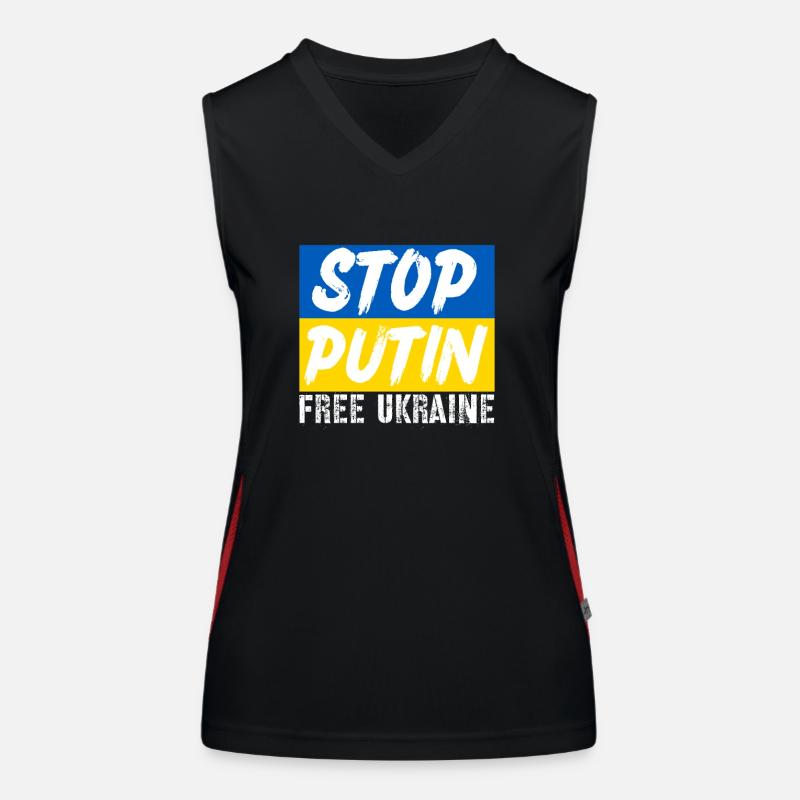 Stop Putin Funktionelles Kontrast-Tank Top für Frauen