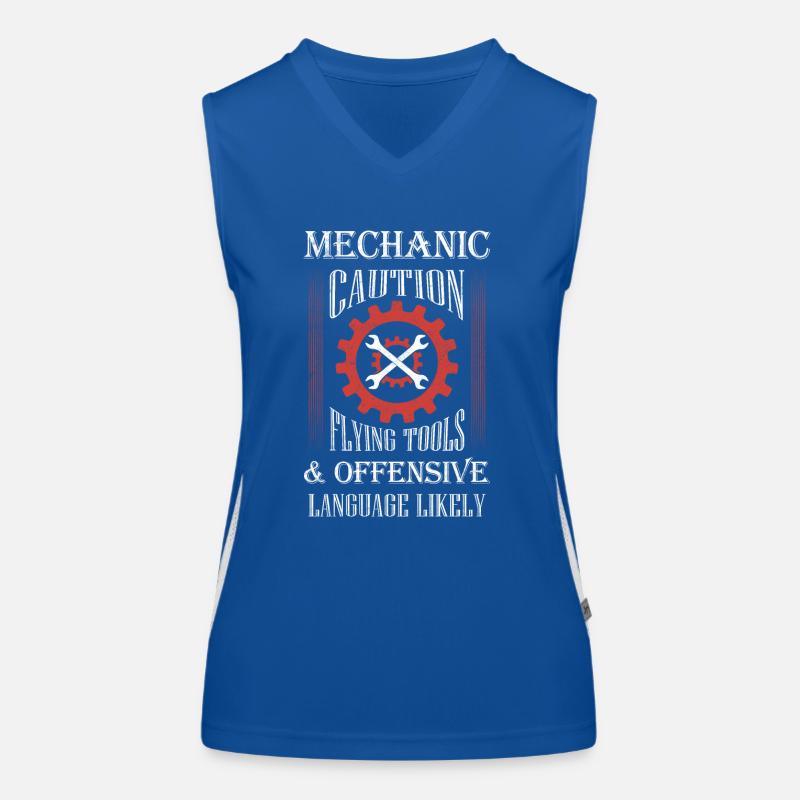 Flying Tools & Offensive Language Likely Mechanic Funktionelles Kontrast-Tank Top für Frauen
