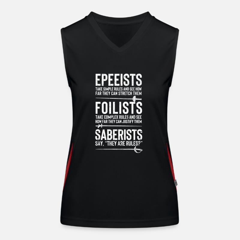 Degenfechter Florettfechter Säbelfechter Fechten Funktionelles Kontrast-Tank Top für Frauen