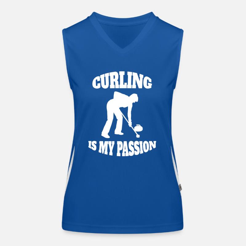 Curling Stein Curl Curler Curlingstein Geschenk Funktionelles Kontrast-Tank Top für Frauen