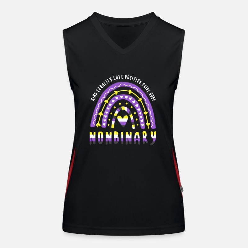 Nonbinary Pride Arc-en-ciel non binaire Débardeur respirant contrasté Femme