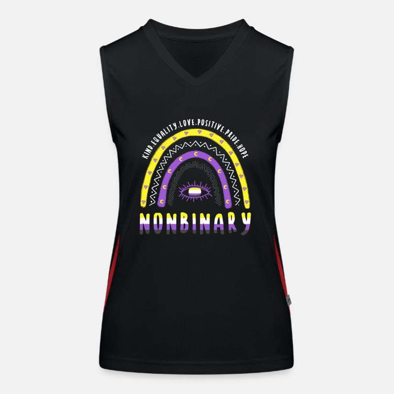 Boho Rainbow Non binaire Débardeur respirant contrasté Femme