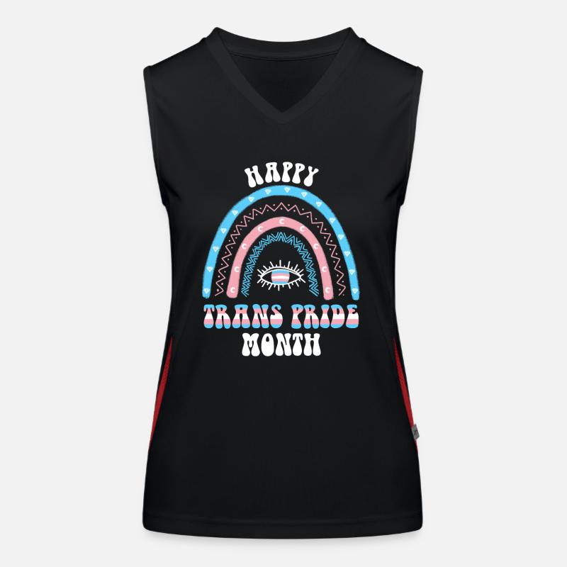 Regenbogen Happy Trans Pride Month Transgender Funktionelles Kontrast-Tank Top für Frauen