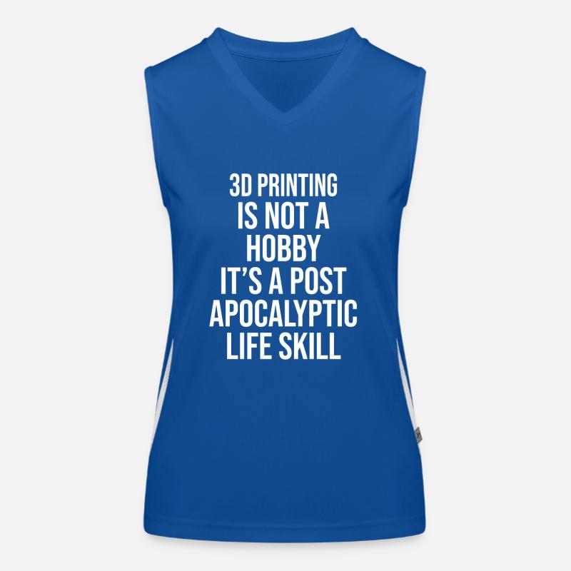 3D PRINTING IS NOT A HOBBY, IT'S A POST APOCALYPTI Funktionelles Kontrast-Tank Top für Frauen