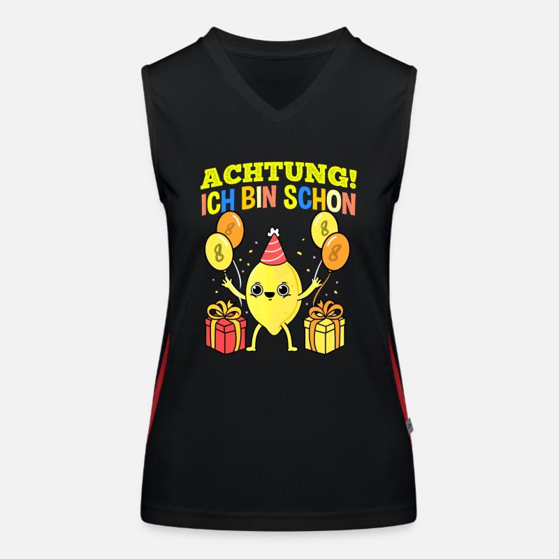 Achtung Ich Bin Schon 8 Geburtstag Zitrone Funktionelles Kontrast-Tank Top für Frauen