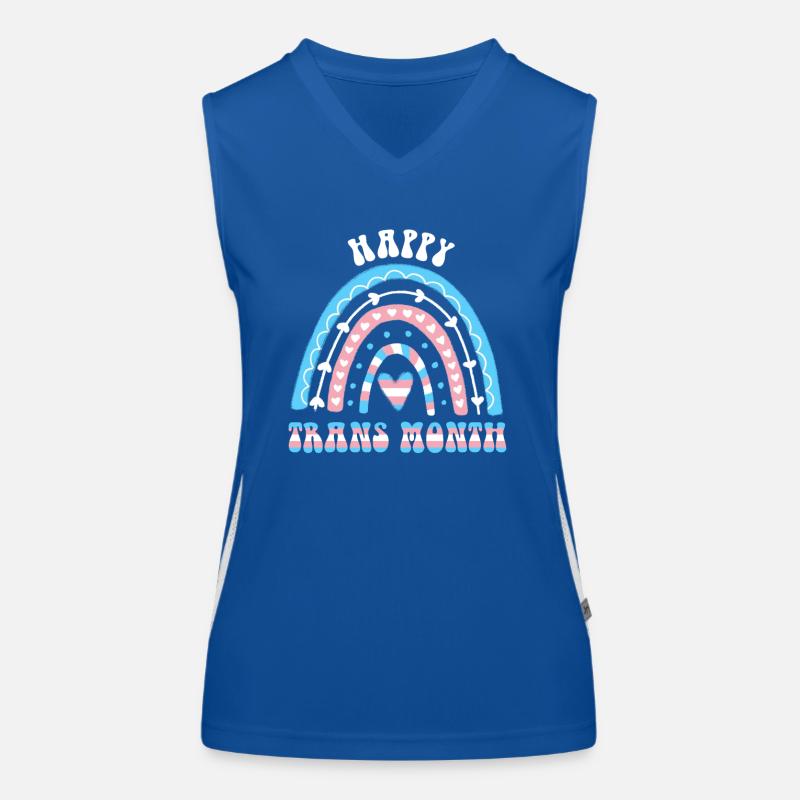 Happy Trans Month Transgender Rainbow Women's Functional Contrast Tank Top