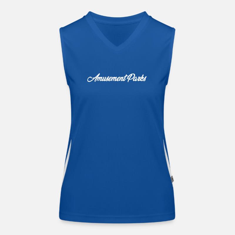 AMUSEMENT PARKS CURSIVE TEXT NOVELTY HOBBY Women's Functional Contrast Tank Top
