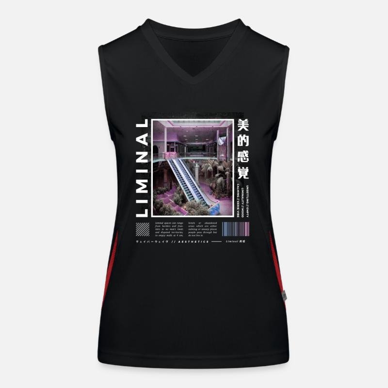 Liminal Spaces Retro 80s & 90s Aesthetic Vaporwave Funktionelles Kontrast-Tank Top für Frauen