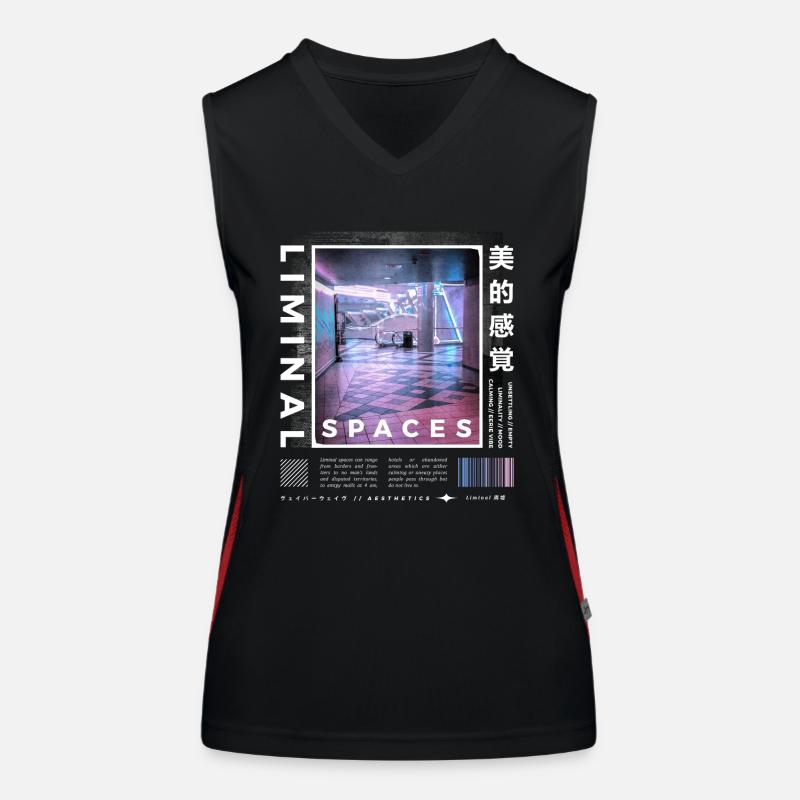 Liminal Spaces Retro 80s & 90s Aesthetic Vaporwave Funktionelles Kontrast-Tank Top für Frauen