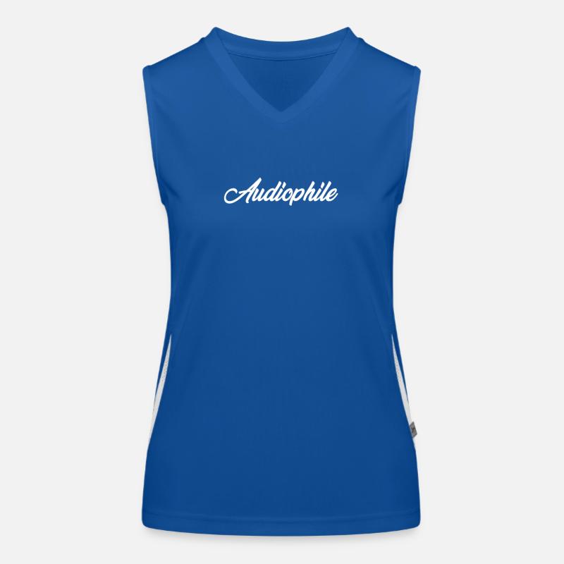 AUDIOPHILE CURSIVE TEXT NOVELTY HOBBY Women's Functional Contrast Tank Top