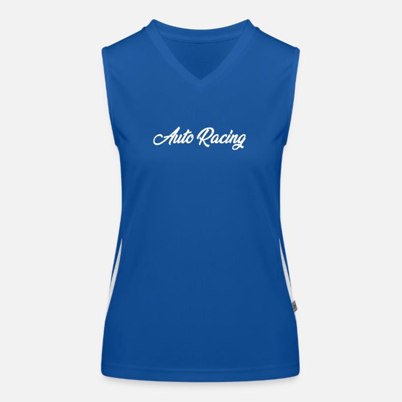 AUTO RACING CURSIVE TEXT NOVELTY HOBBY Women's Functional Contrast Tank Top