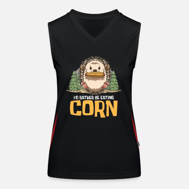 I'd Rather Be Eating Corn Funktionelles Kontrast-Tank Top für Frauen