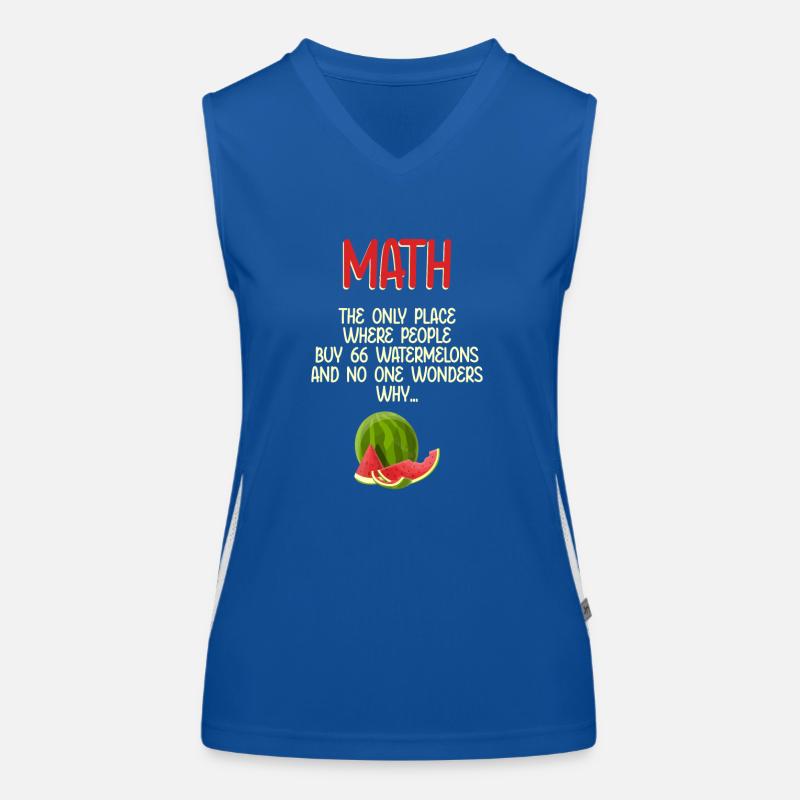 Maths et pastèques Mathématiques Calcul Humour Débardeur respirant contrasté Femme