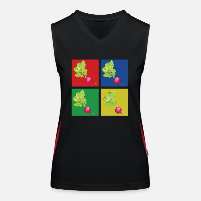 Team Radieschen Funktionelles Kontrast-Tank Top für Frauen