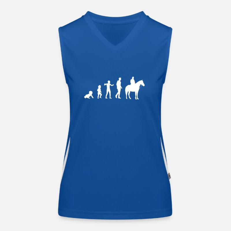 evolution bebe horse man humor reiter geschenk Funktionelles Kontrast-Tank Top für Frauen