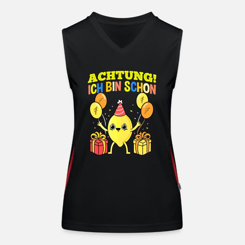 Achtung Ich Bin Schon 7 Geburtstag Zitrone Funktionelles Kontrast-Tank Top für Frauen
