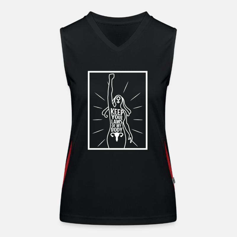 Keep your laws off my body Funktionelles Kontrast-Tank Top für Frauen