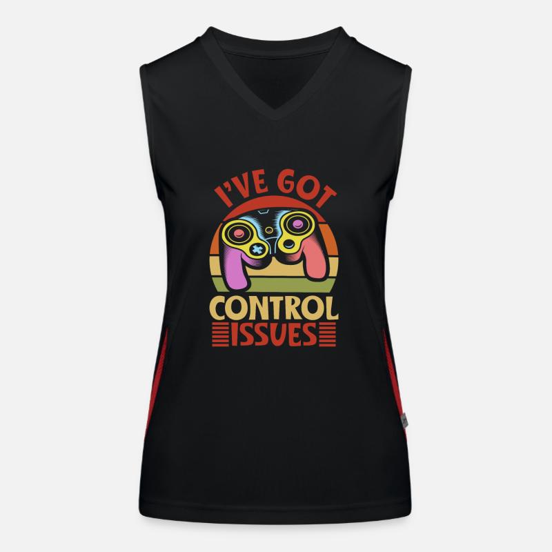 i ve got control issues Funktionelles Kontrast-Tank Top für Frauen