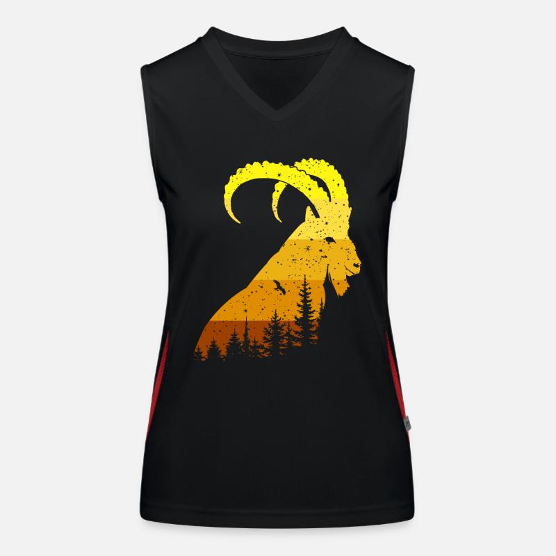 Steinbock Funktionelles Kontrast-Tank Top für Frauen