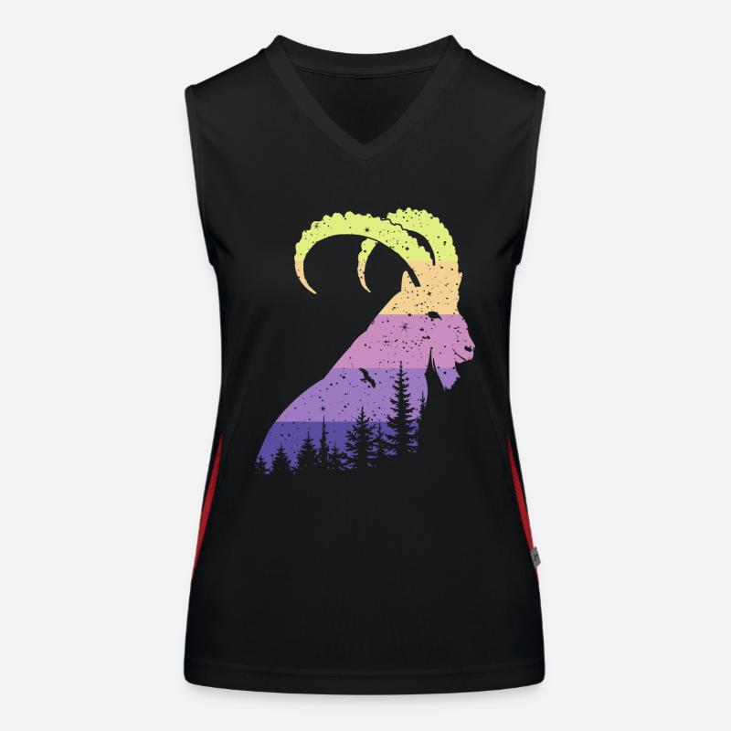 Steinbock Funktionelles Kontrast-Tank Top für Frauen