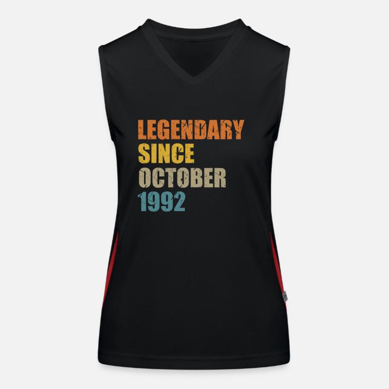 Born October 1992 30 years 30s 30th birthday Women's Functional Contrast Tank Top