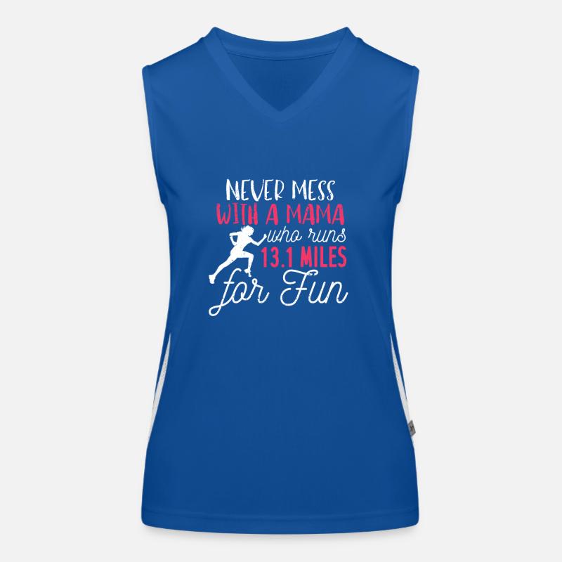 Marathon Never Mess With A Mama Who Runs 13.1 Mile Women's Functional Contrast Tank Top
