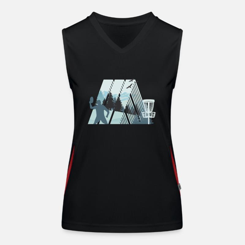 Trend Sport Disc Golf, Nature, Geometry Design Women's Functional Contrast Tank Top