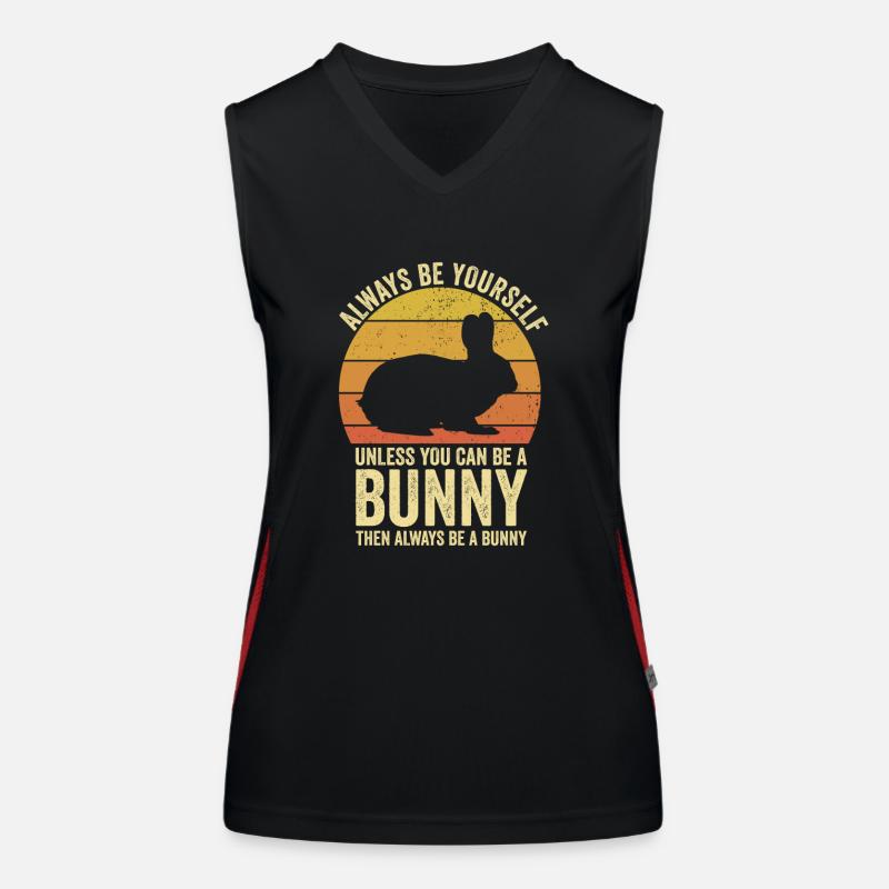 Always Be Yourself Rabbit Retro Vintage 70's Fun Women's Functional Contrast Tank Top