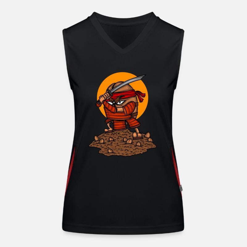 Kaffeeliebhaber Kaffee Bohne Samurai Kaffee Funktionelles Kontrast-Tank Top für Frauen