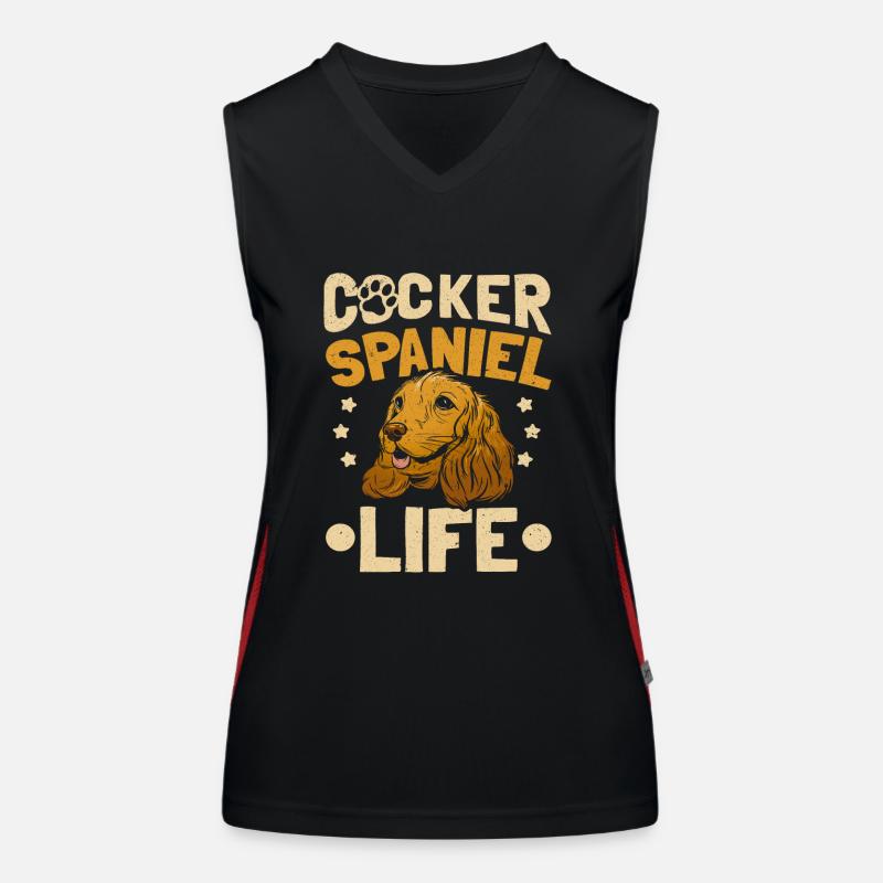 Cocker Spaniel Owner Cocker Spaniel Life - Women's Functional Contrast Tank Top - black/red