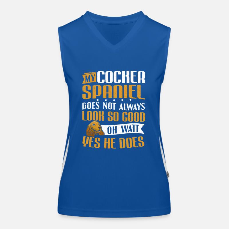 Mein Cocker Spaniel sieht gut aus Funktionelles Kontrast-Tank Top für Frauen